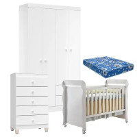 quarto-ternura-4p-gaveteiro-e-berco-mirelle-com-colchao